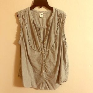 Old Navy Ruffle Accent Seersucker Blouse, XL